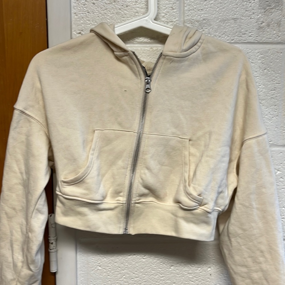 H&M Cropped Zip Up Hoodie